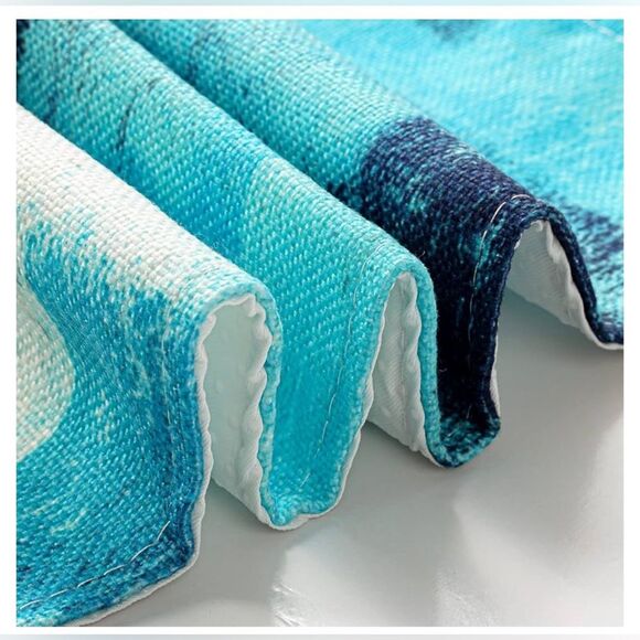 New! Never used! Gorgeous turquoise & gray placemat set! - Picture 6 of 8